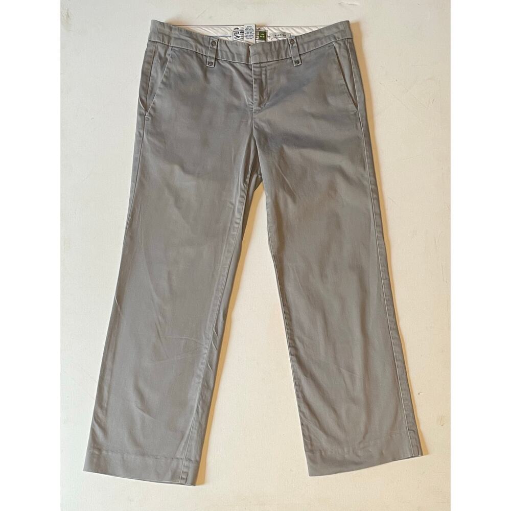 Old Navy Low Waist Stretch Gray Cropped Pants Sz 2 Y2K Utility Academia Core